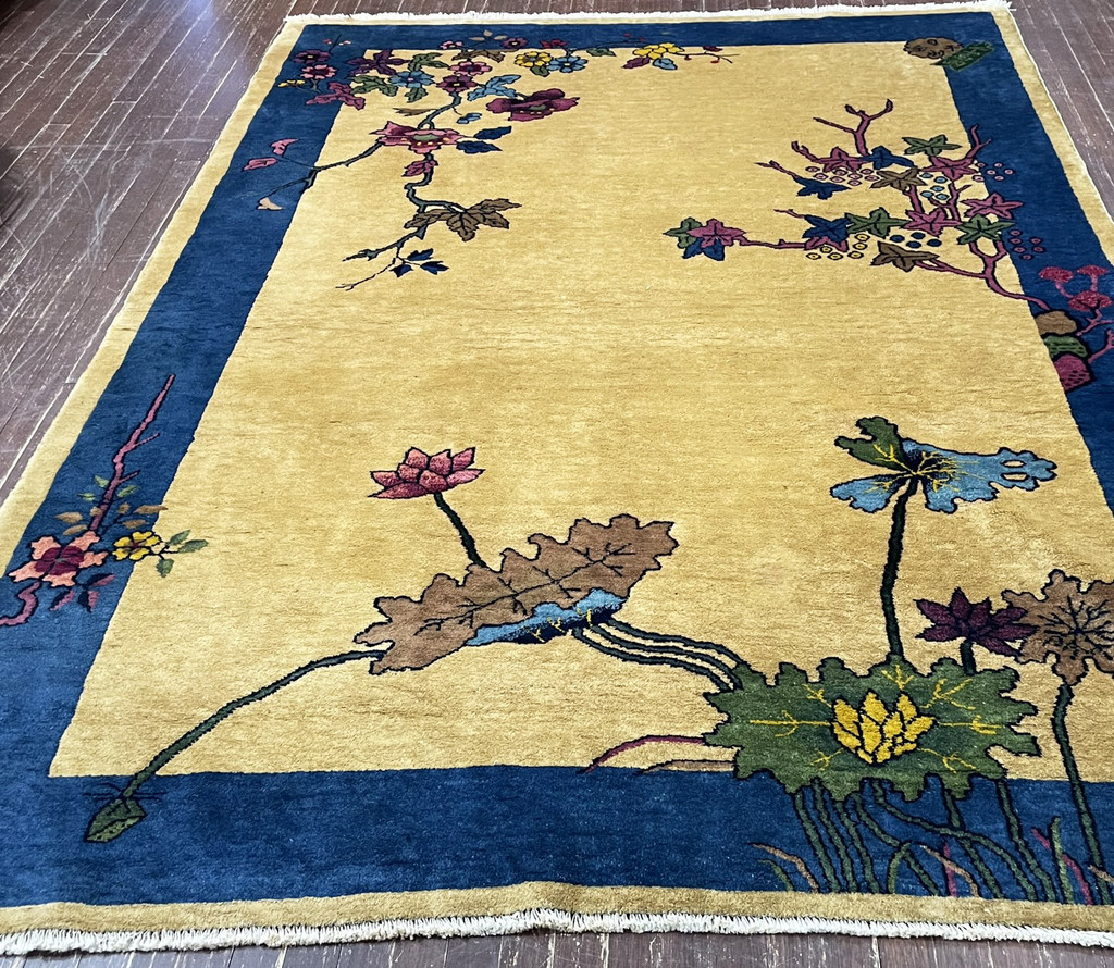 Antique Art Deco Chinese Carpet, c-1920, The shiny World | Eli